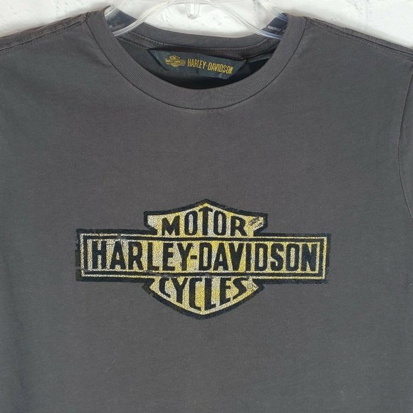 Harley Davidson Tee Knit Distressed Logo - Picture 2 of 5